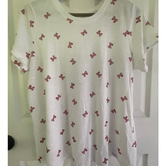 Disney Allover Minnie Mouse Bow‎ Print Short Sleeve Size M - Picture 1 of 5
